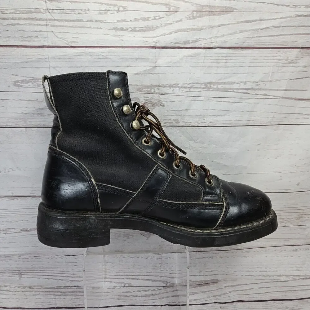 OXS Combat Boots Black Lace Up Made In Italy EU 37 Womens 7 Mens 5